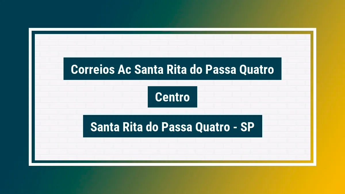 Imagem ilustrativa unidade de agência dos correios ac santa rita do passa quatro centro santa rita do passa quatro sp
