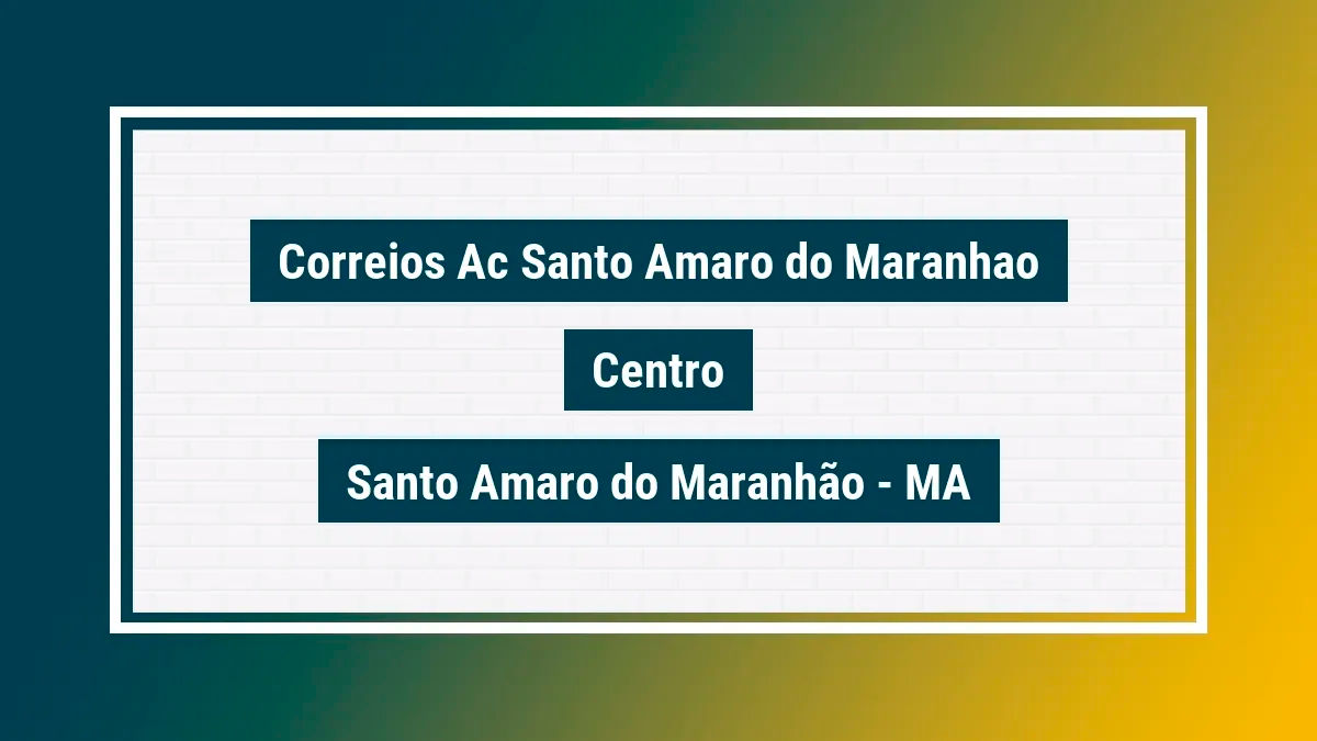 Imagem ilustrativa unidade de agência dos correios ac santo amaro do maranhao centro santo amaro do maranhão ma