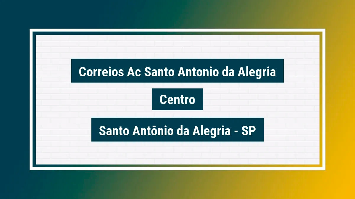 Imagem ilustrativa unidade de agência dos correios ac santo antonio da alegria centro santo antônio da alegria sp