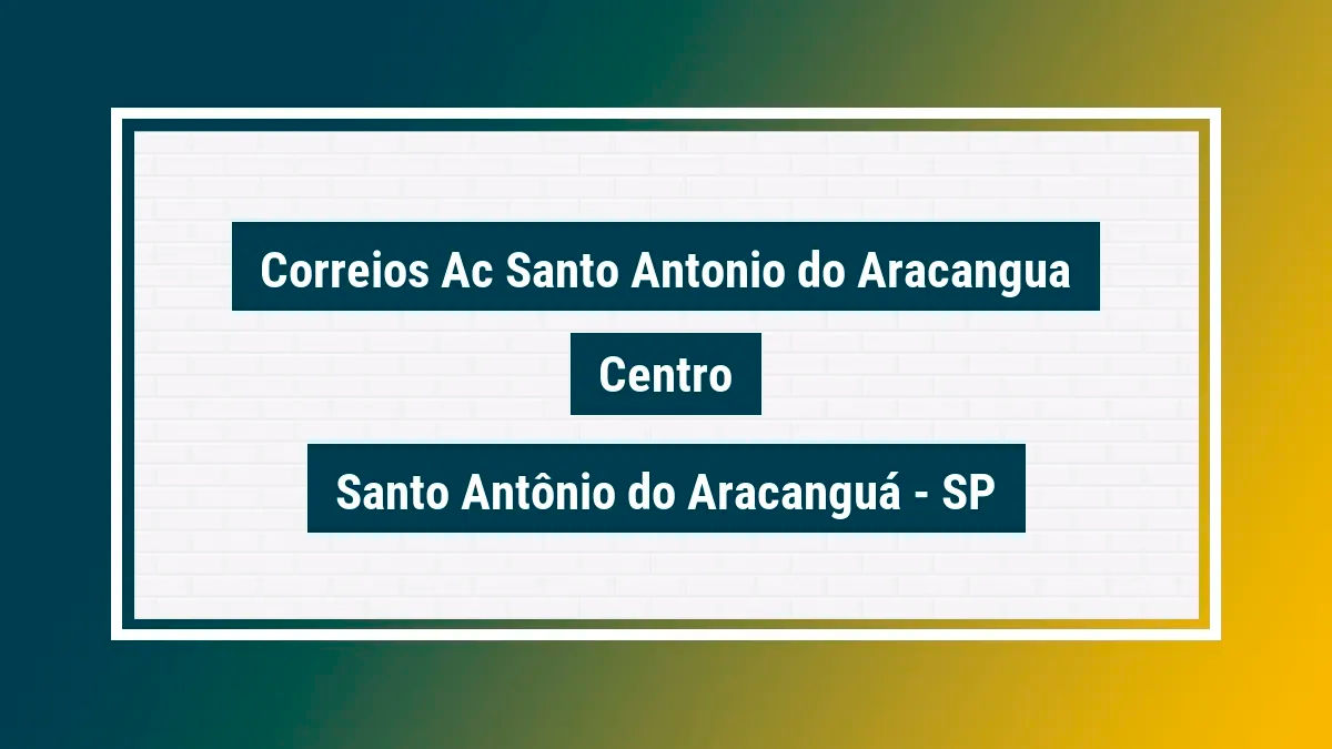 Imagem ilustrativa unidade de agência dos correios ac santo antonio do aracangua centro santo antônio do aracanguá sp