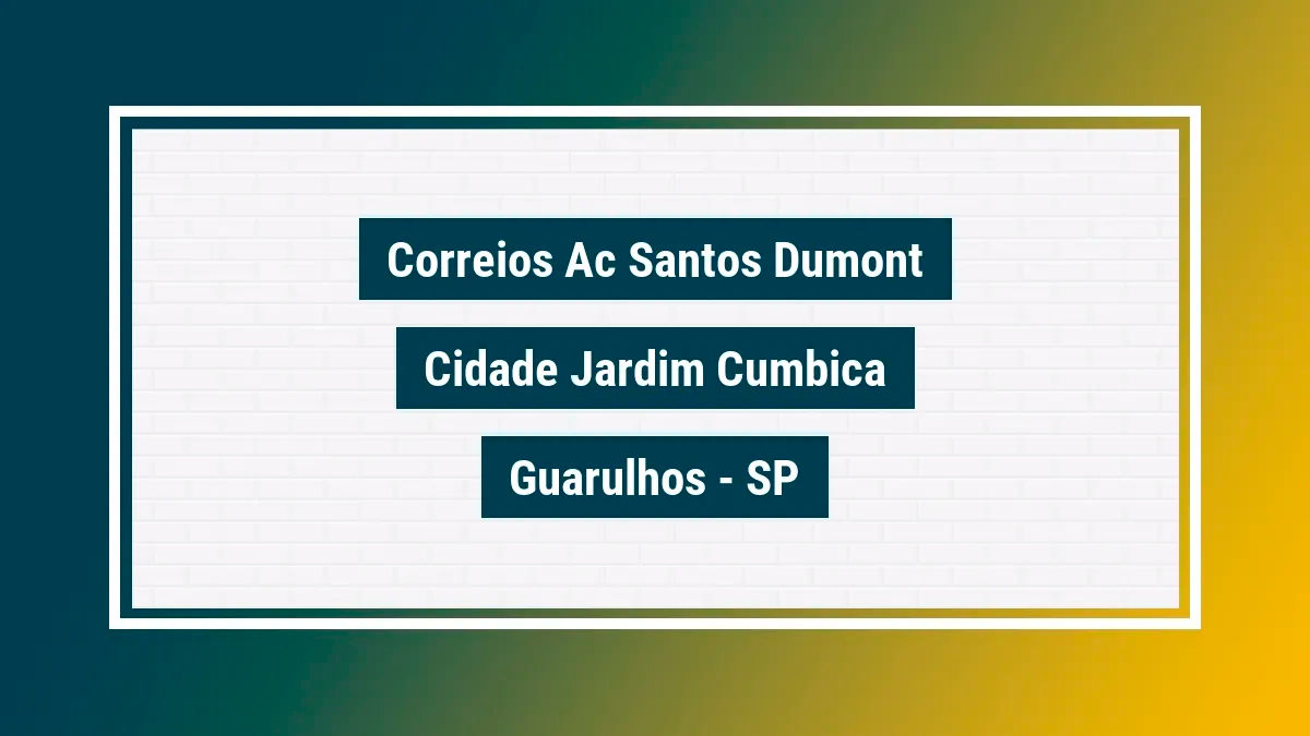 Imagem ilustrativa unidade de agência dos correios ac santos dumont cidade jardim cumbica guarulhos sp