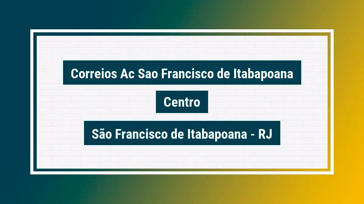 Imagem ilustrativa unidade de agência dos correios ac sao francisco de itabapoana centro são francisco de itabapoana rj