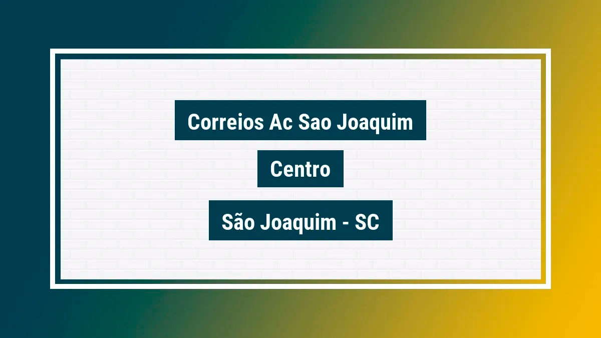 Imagem ilustrativa unidade de agência dos correios ac sao joaquim centro são joaquim sc