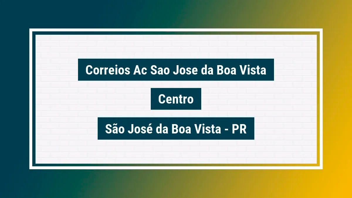Imagem ilustrativa unidade de agência dos correios ac sao jose da boa vista centro são josé da boa vista pr