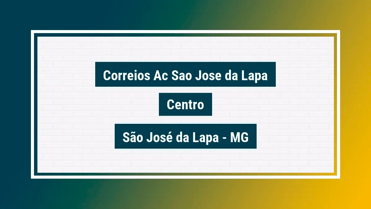 Imagem ilustrativa unidade de agência dos correios ac sao jose da lapa centro são josé da lapa mg