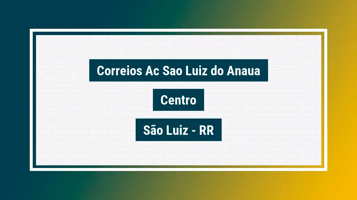 Imagem ilustrativa unidade de agência dos correios ac sao luiz do anaua centro são luiz rr