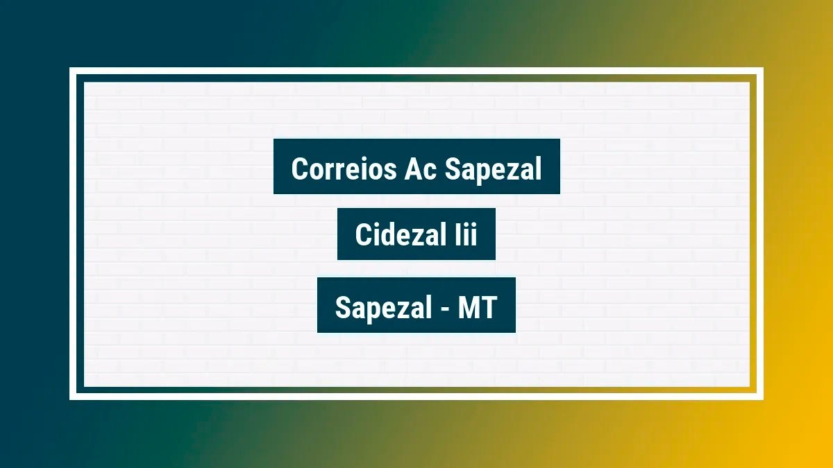 Imagem ilustrativa unidade de agência dos correios ac sapezal cidezal iii sapezal mt
