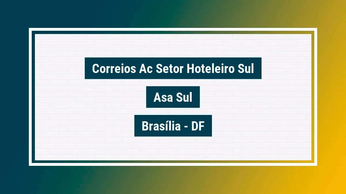 Imagem ilustrativa unidade de agência dos correios ac setor hoteleiro sul asa sul brasília df