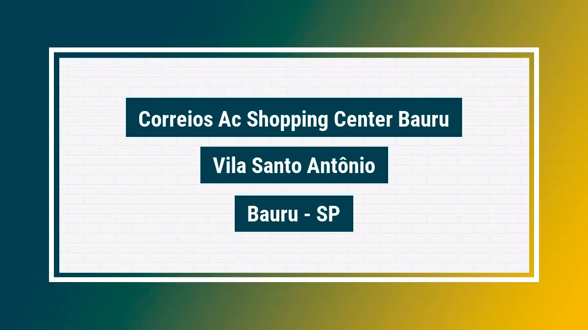 Imagem ilustrativa unidade de agência dos correios ac shopping center bauru vila santo antônio bauru sp