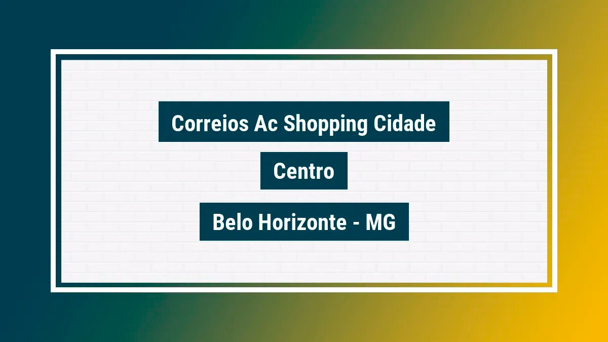Imagem ilustrativa unidade de agência dos correios ac shopping cidade centro belo horizonte mg