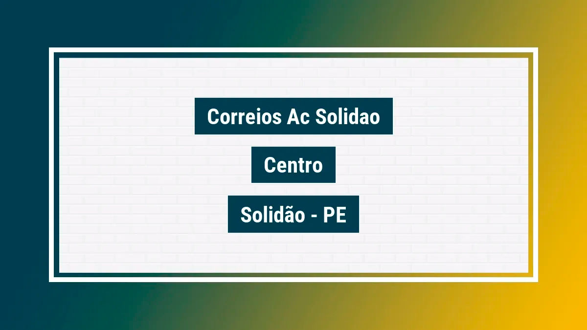 Imagem ilustrativa unidade de agência dos correios ac solidao centro solidão pe