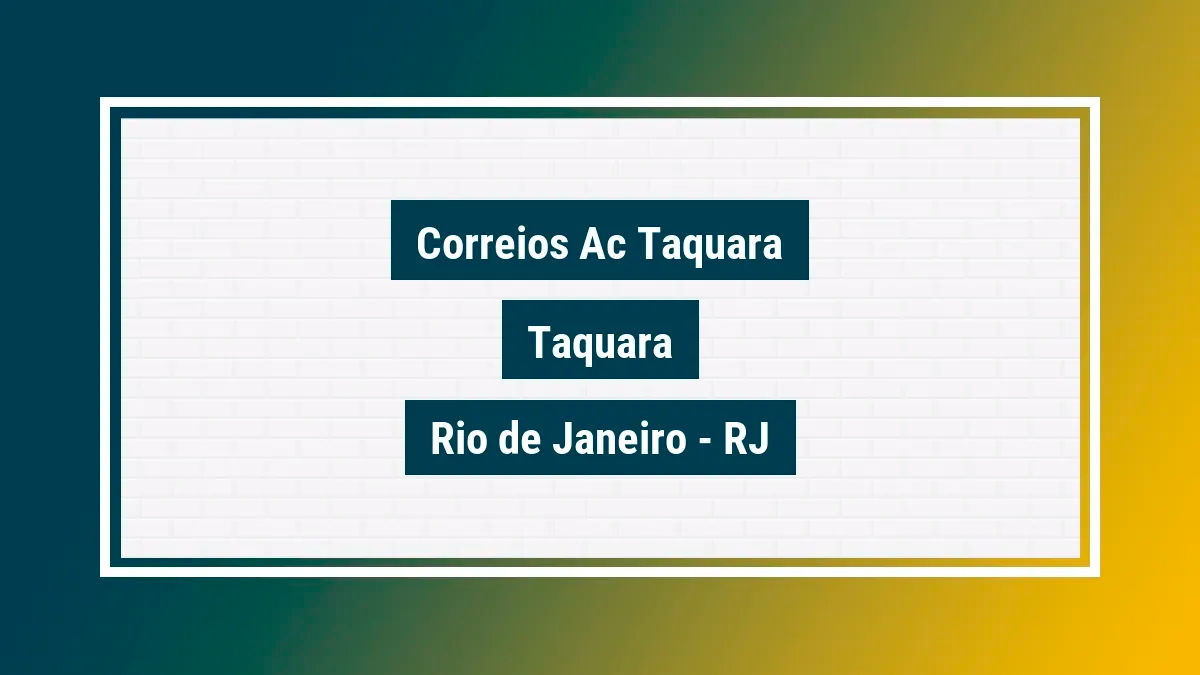 Imagem ilustrativa unidade de agência dos correios ac taquara taquara rio de janeiro rj