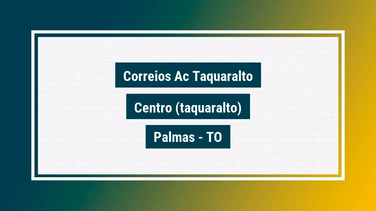 Imagem ilustrativa unidade de agência dos correios ac taquaralto centro (taquaralto) palmas to