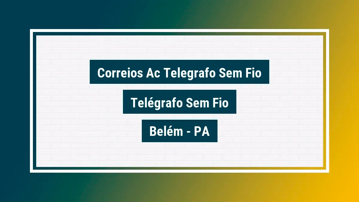 Imagem ilustrativa unidade de agência dos correios ac telegrafo sem fio telégrafo sem fio belém pa