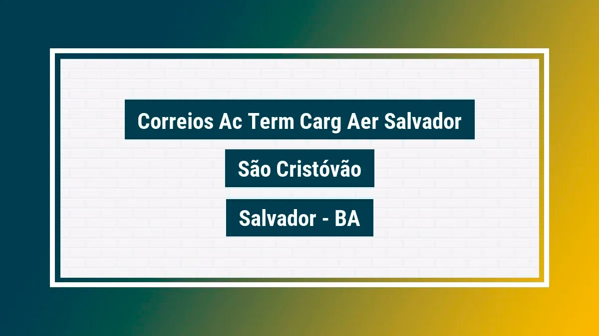 Imagem ilustrativa unidade de agência dos correios ac term carg aer salvador são cristóvão salvador ba