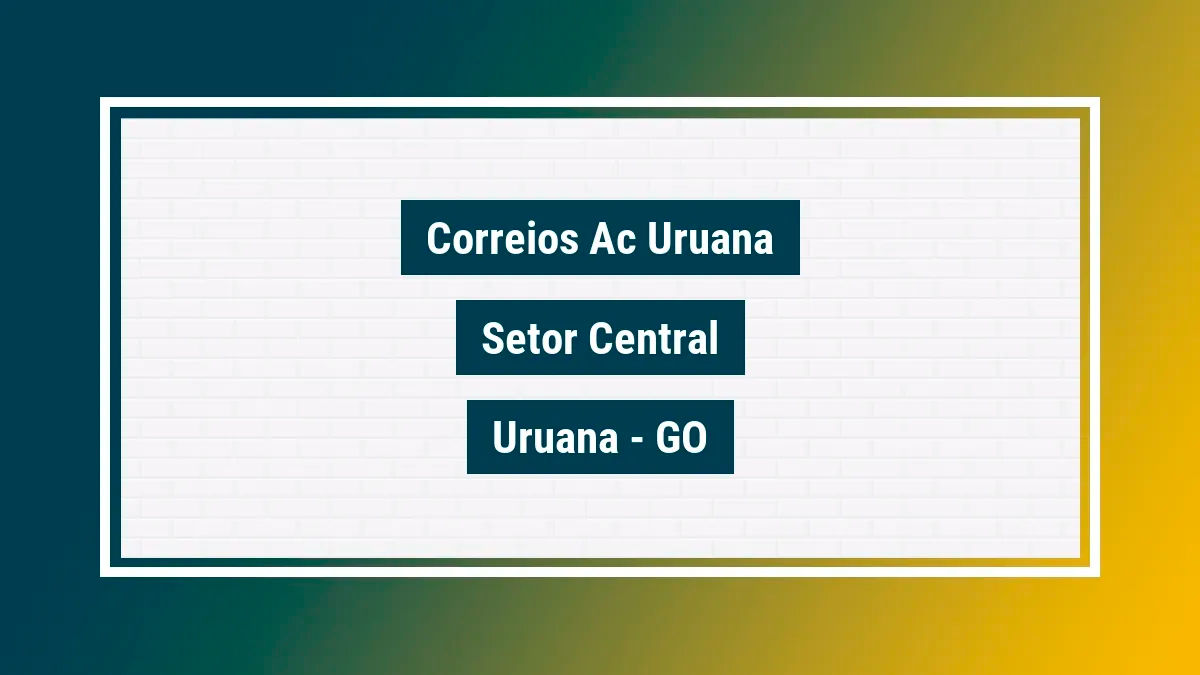 Imagem ilustrativa unidade de agência dos correios ac uruana setor central uruana go