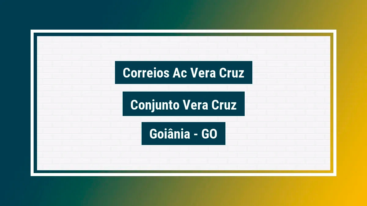Imagem ilustrativa unidade de agência dos correios ac vera cruz conjunto vera cruz goiânia go