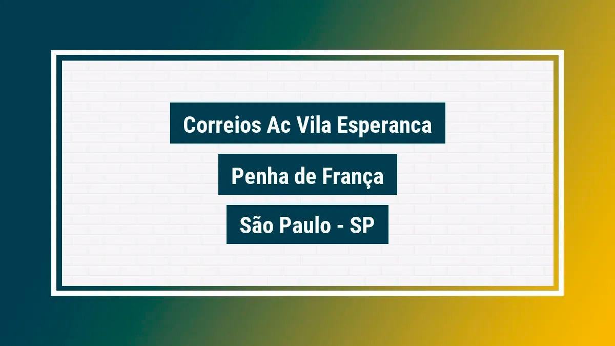 Imagem ilustrativa unidade de agência dos correios ac vila esperanca penha de frança são paulo sp
