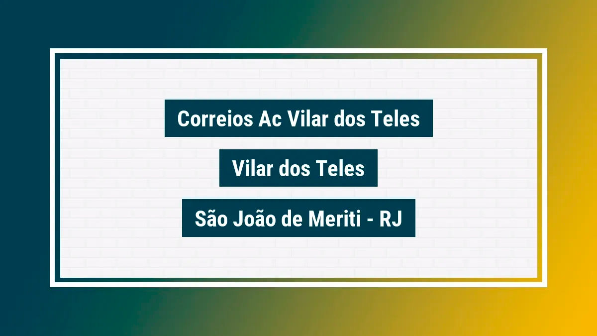 Imagem ilustrativa unidade de agência dos correios ac vilar dos teles vilar dos teles são joão de meriti rj
