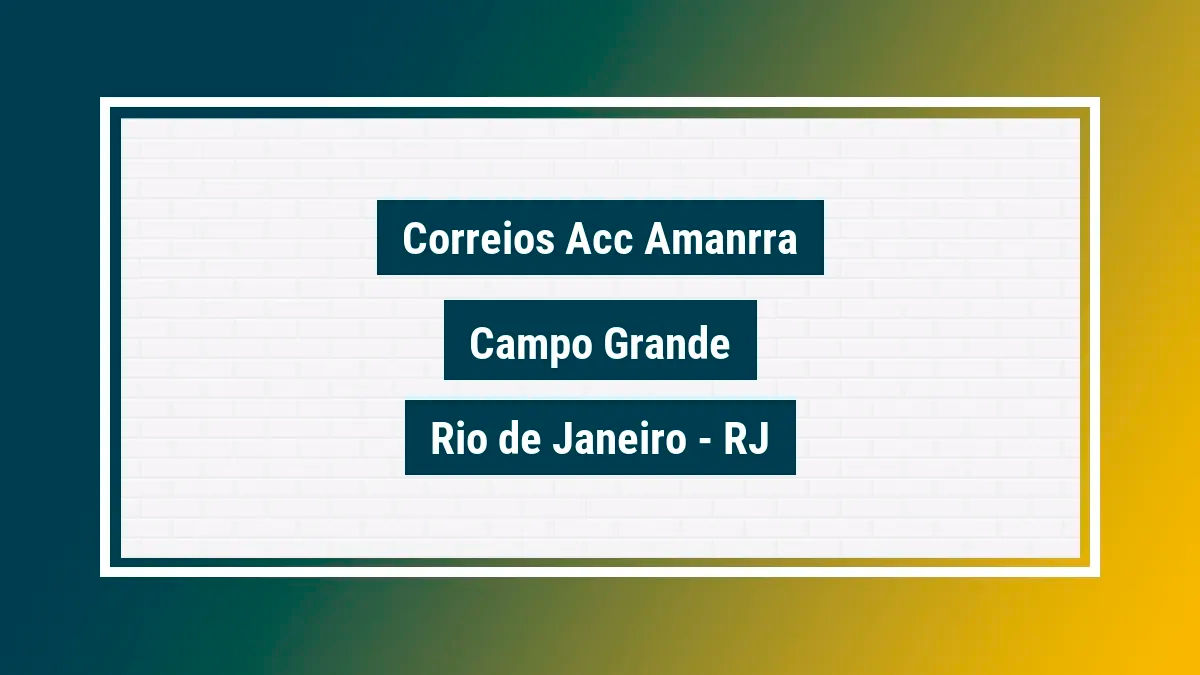 Imagem ilustrativa unidade de agência dos correios acc amanrra campo grande rio de janeiro rj
