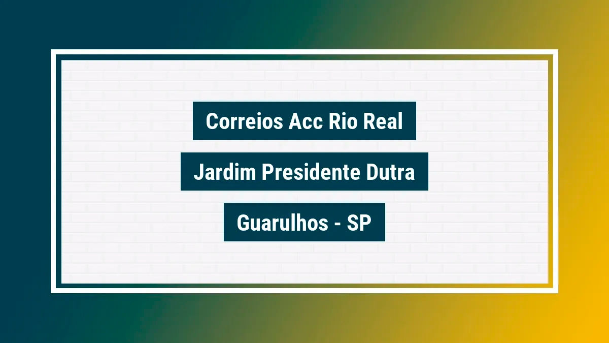 Imagem ilustrativa unidade de agência dos correios acc rio real jardim presidente dutra guarulhos sp