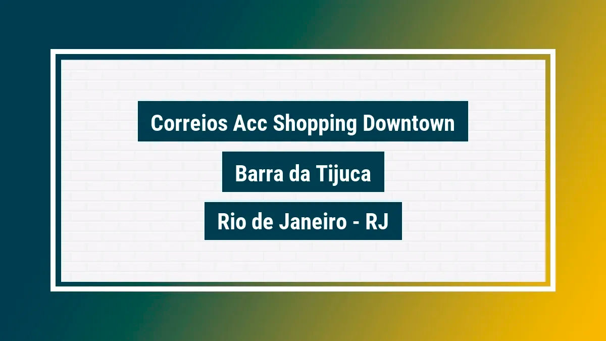 Imagem ilustrativa unidade de agência dos correios acc shopping downtown barra da tijuca rio de janeiro rj