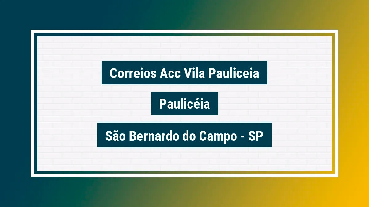 Imagem ilustrativa unidade de agência dos correios acc vila pauliceia paulicéia são bernardo do campo sp