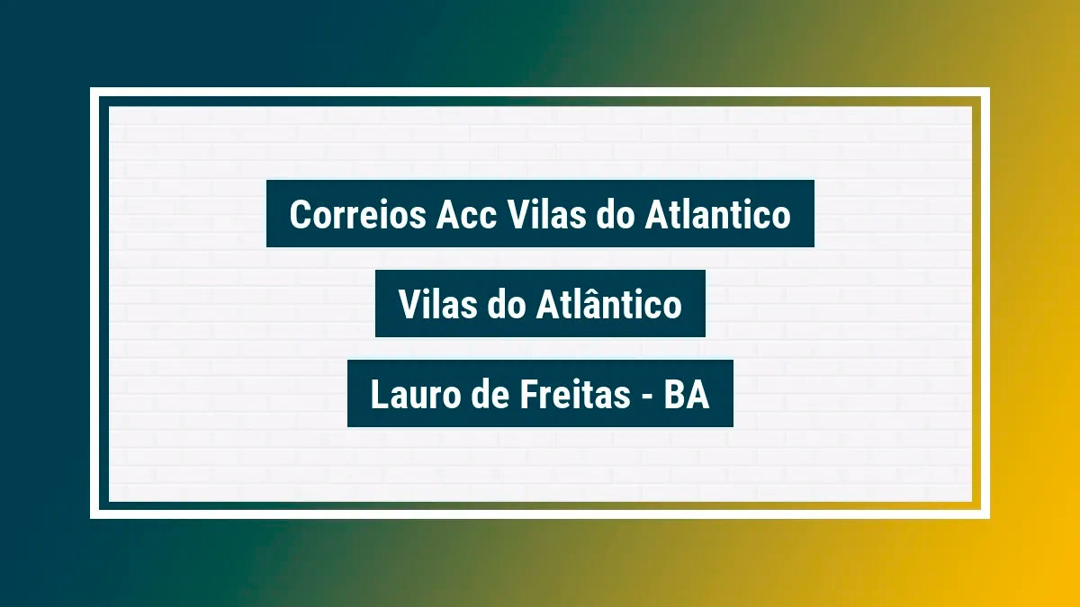 Imagem ilustrativa unidade de agência dos correios acc vilas do atlantico vilas do atlântico lauro de freitas ba