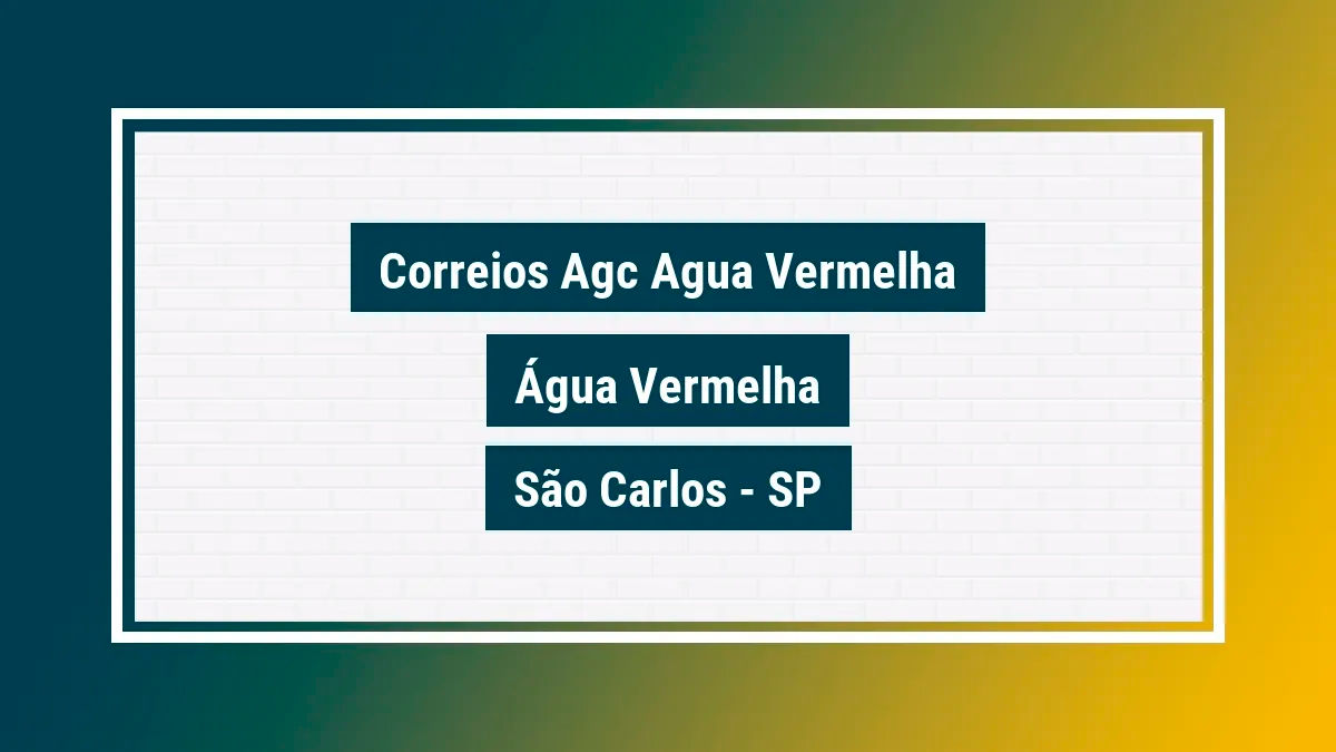 Imagem ilustrativa unidade de agência dos correios agc agua vermelha água vermelha são carlos sp