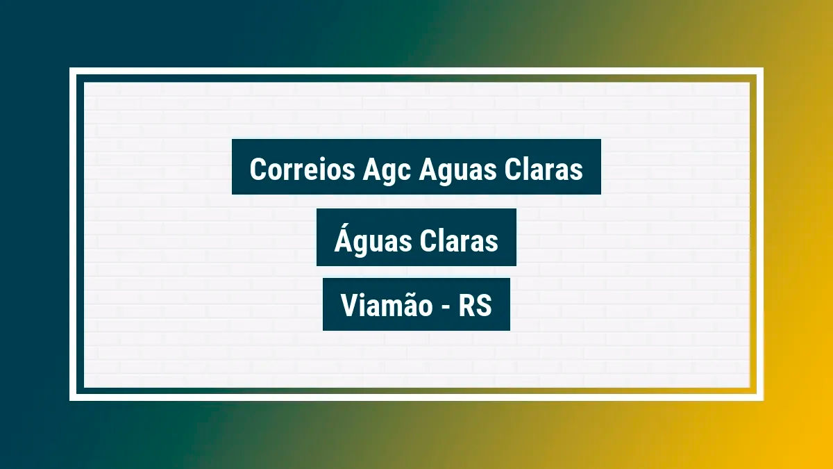 Imagem ilustrativa unidade de agência dos correios agc aguas claras águas claras viamão rs