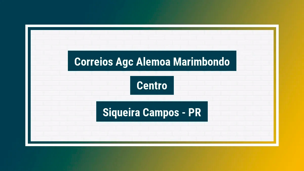 Imagem ilustrativa unidade de agência dos correios agc alemoa marimbondo centro siqueira campos pr