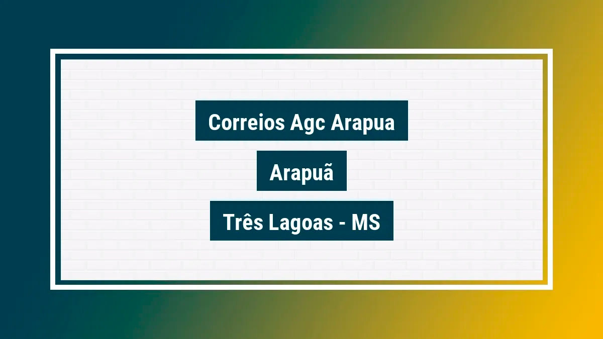 Imagem ilustrativa unidade de agência dos correios agc arapua arapuã três lagoas ms