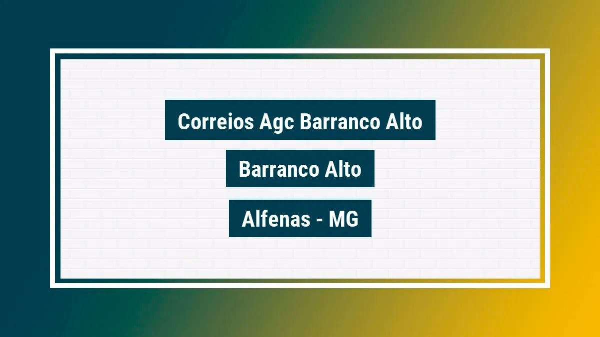 Imagem ilustrativa unidade de agência dos correios agc barranco alto barranco alto alfenas mg