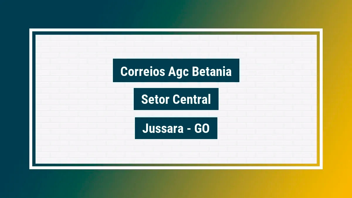 Imagem ilustrativa unidade de agência dos correios agc betania setor central jussara go