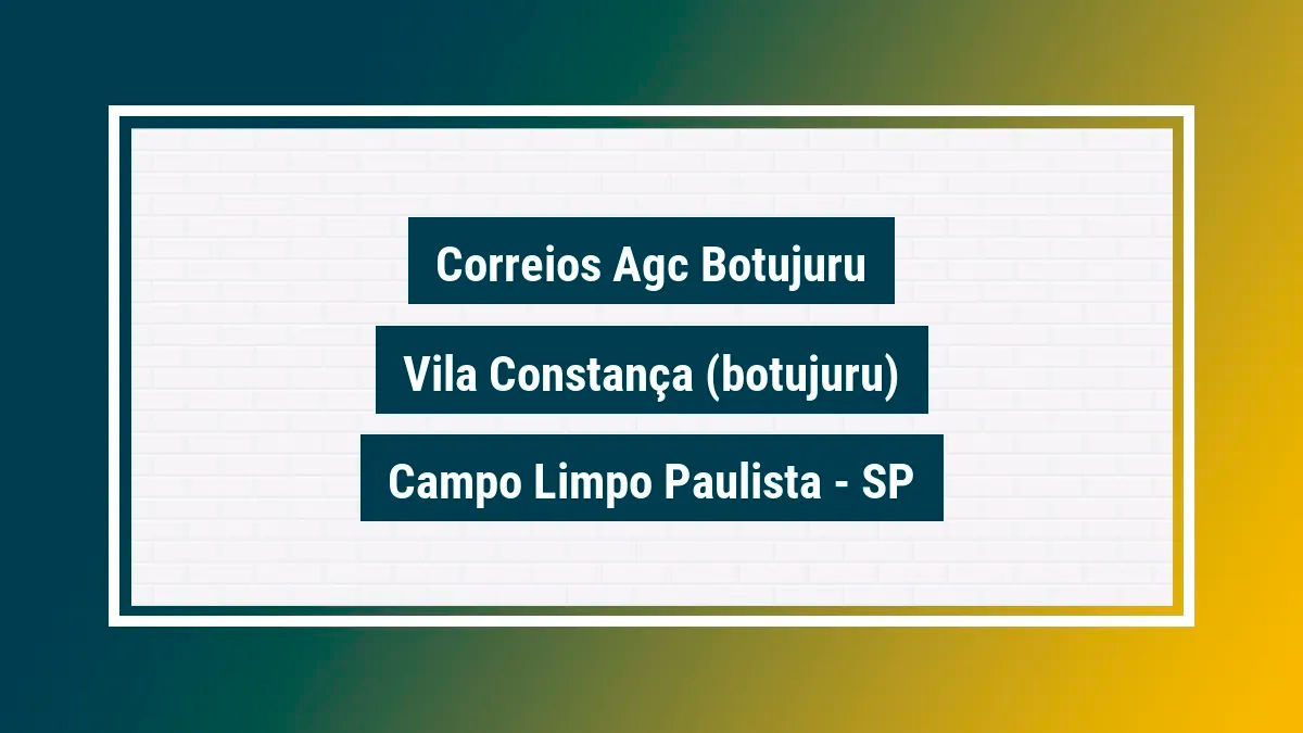 Imagem ilustrativa unidade de agência dos correios agc botujuru vila constança (botujuru) campo limpo paulista sp