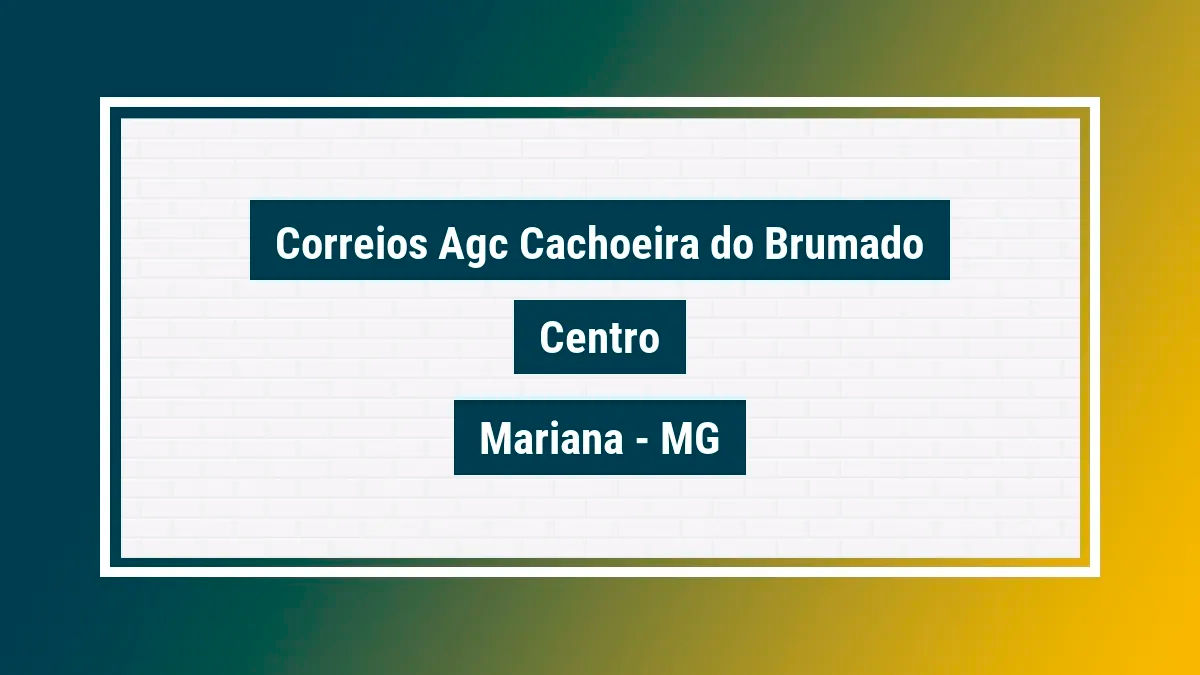 Imagem ilustrativa unidade de agência dos correios agc cachoeira do brumado centro mariana mg