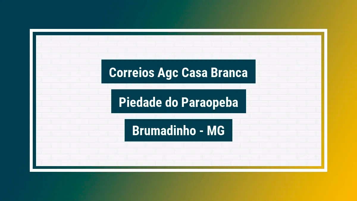 Imagem ilustrativa unidade de agência dos correios agc casa branca piedade do paraopeba brumadinho mg