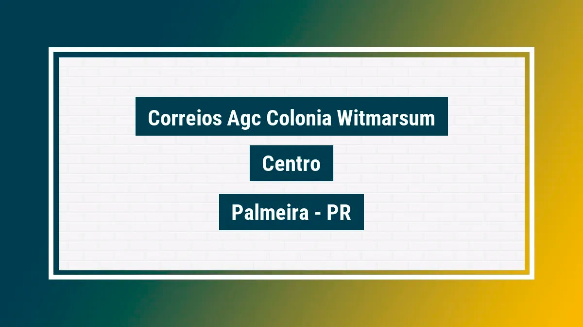 Imagem ilustrativa unidade de agência dos correios agc colonia witmarsum centro palmeira pr