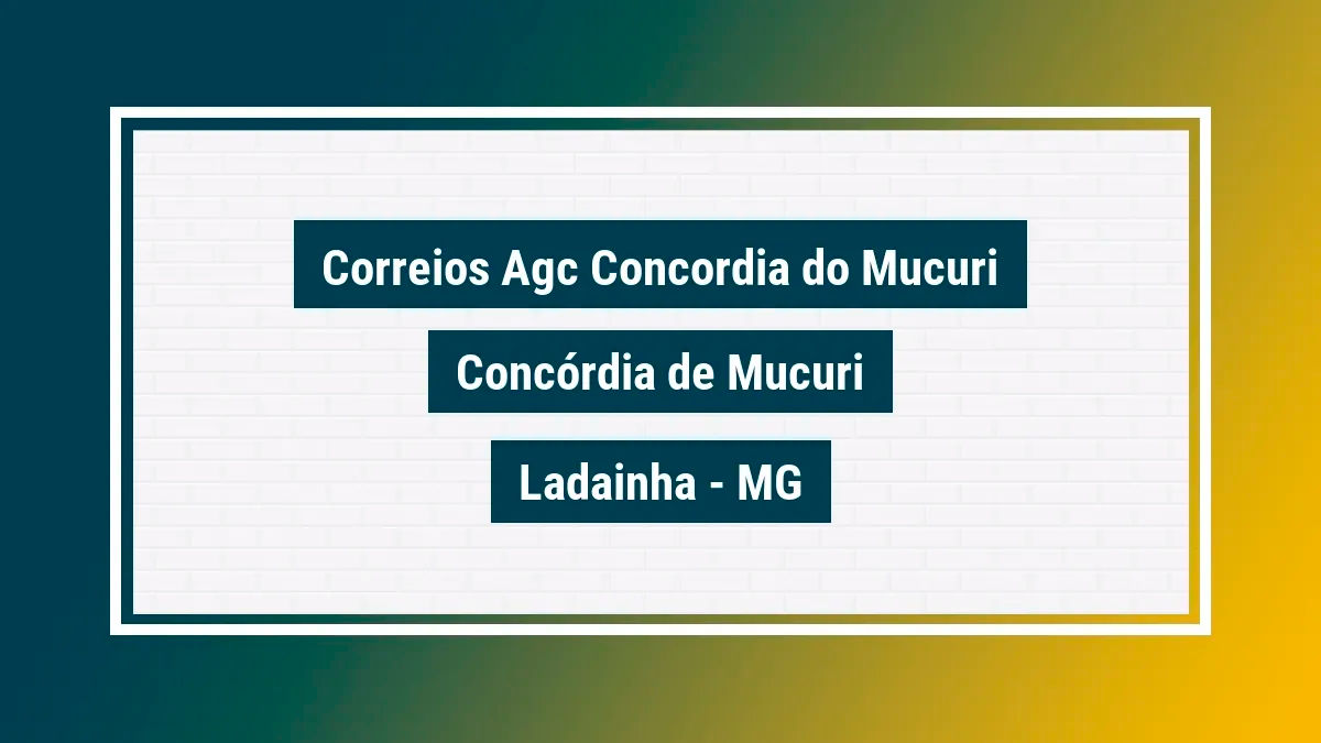 Imagem ilustrativa unidade de agência dos correios agc concordia do mucuri concórdia de mucuri ladainha mg