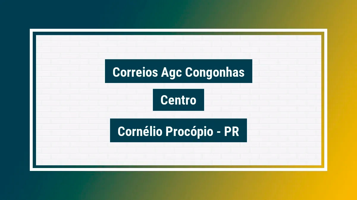 Imagem ilustrativa unidade de agência dos correios agc congonhas centro cornélio procópio pr
