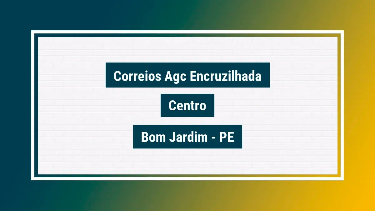 Imagem ilustrativa unidade de agência dos correios agc encruzilhada centro bom jardim pe
