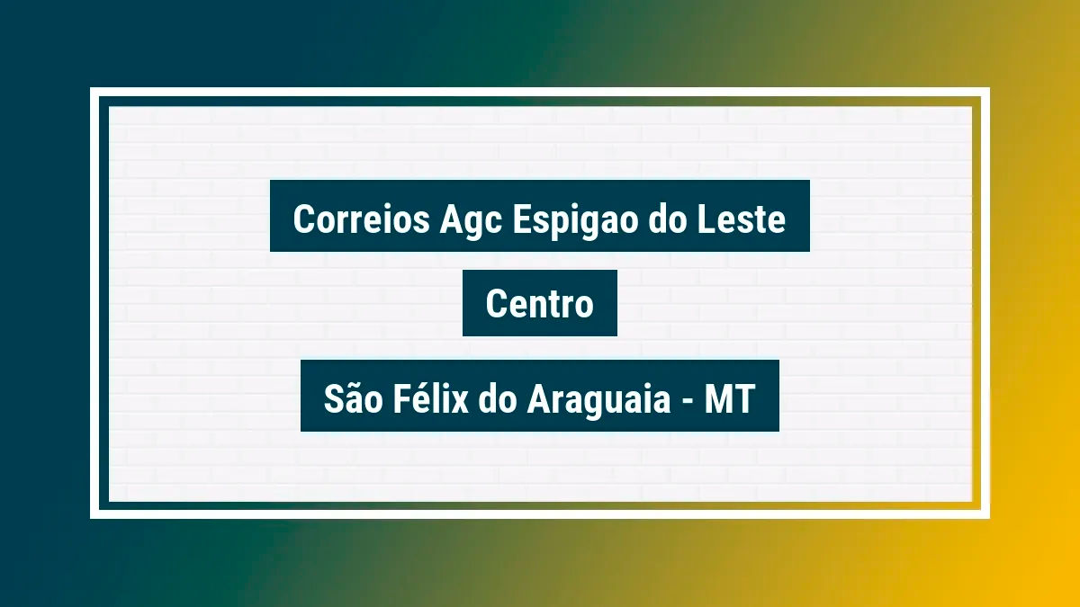 Imagem ilustrativa unidade de agência dos correios agc espigao do leste centro são félix do araguaia mt