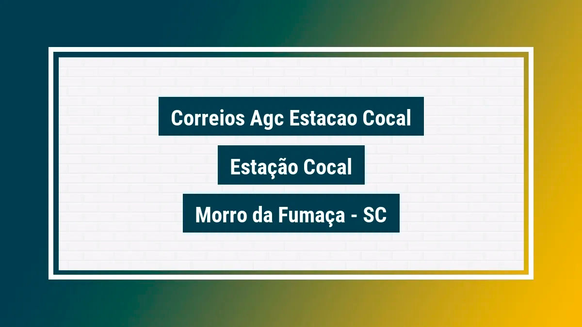 Imagem ilustrativa unidade de agência dos correios agc estacao cocal estação cocal morro da fumaça sc