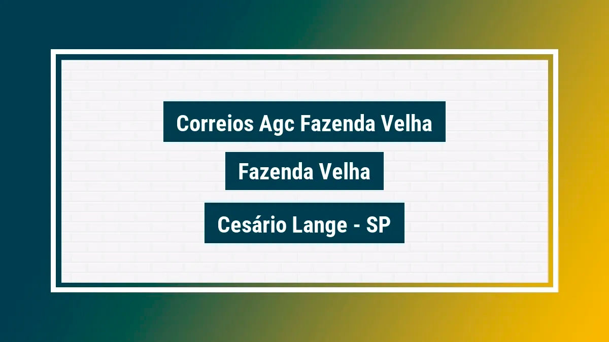 Imagem ilustrativa unidade de agência dos correios agc fazenda velha fazenda velha cesário lange sp