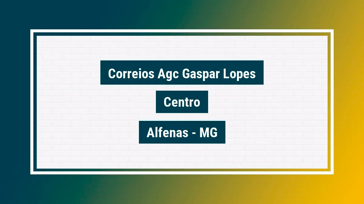 Imagem ilustrativa unidade de agência dos correios agc gaspar lopes centro alfenas mg