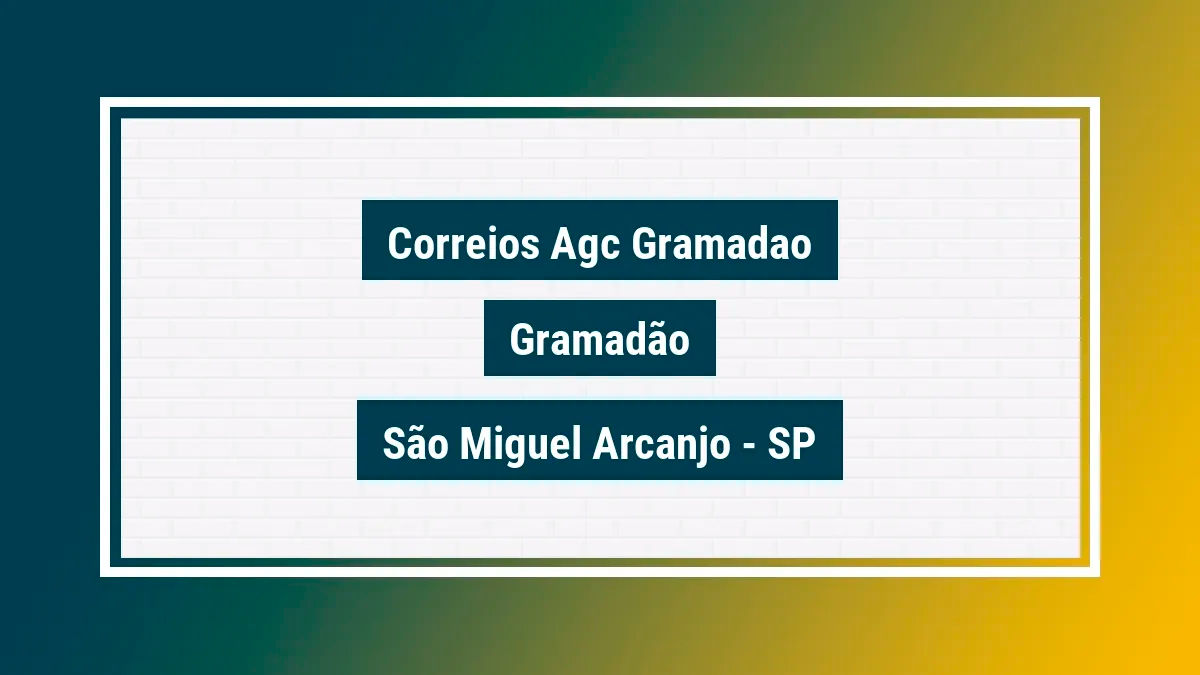 Imagem ilustrativa unidade de agência dos correios agc gramadao gramadão são miguel arcanjo sp