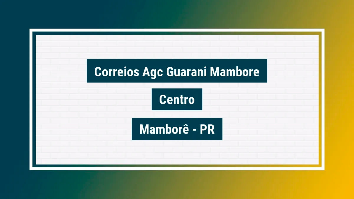 Imagem ilustrativa unidade de agência dos correios agc guarani mambore centro mamborê pr