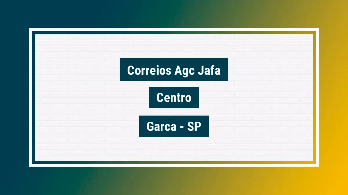 Imagem ilustrativa unidade de agência dos correios agc jafa centro garca sp