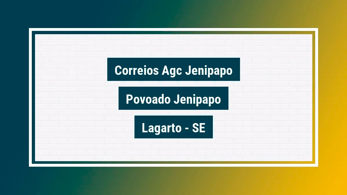 Imagem ilustrativa unidade de agência dos correios agc jenipapo povoado jenipapo lagarto se