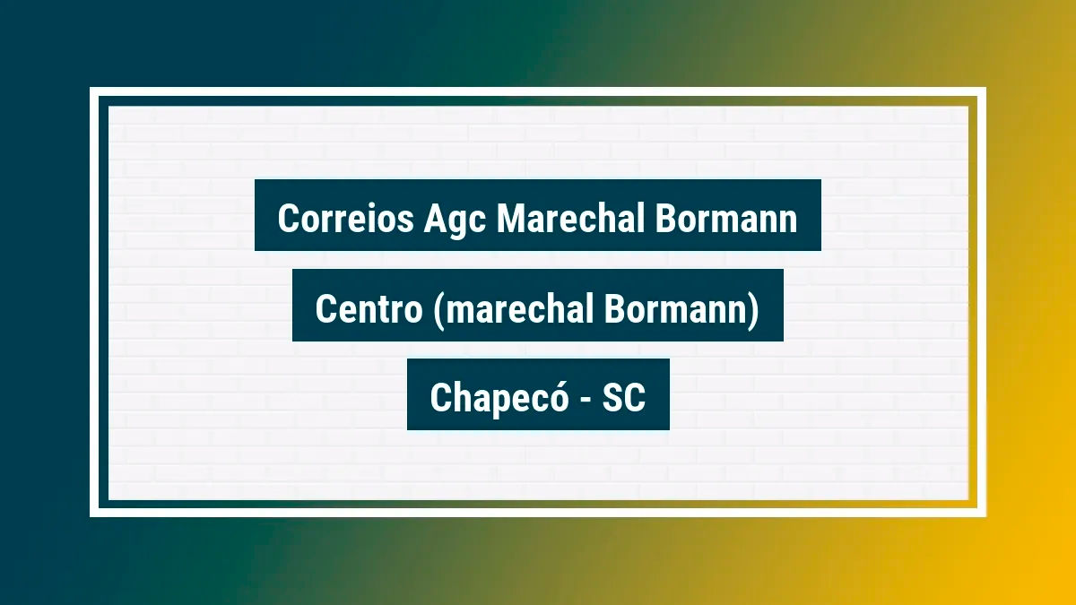 Imagem ilustrativa unidade de agência dos correios agc marechal bormann centro (marechal bormann) chapecó sc